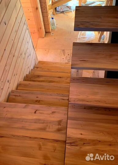 Обшивка ступеней Ясенем