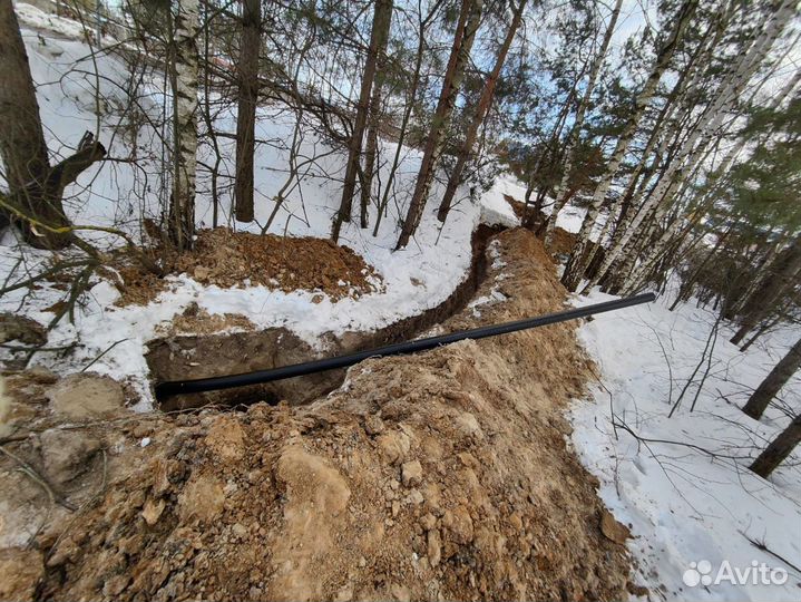 Водопровод в дом. Прокол под дорогой. ГНБ