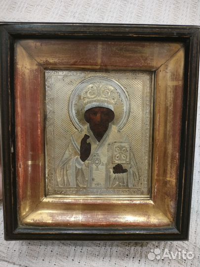 Икона Николай Чудотворец серебро 84 проба