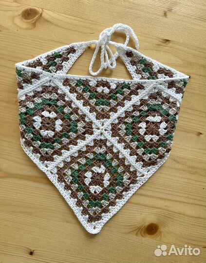 Вязанная косынка бандана из хлопка