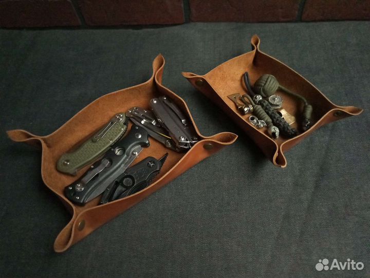 Кожаная тарелка для мелочей