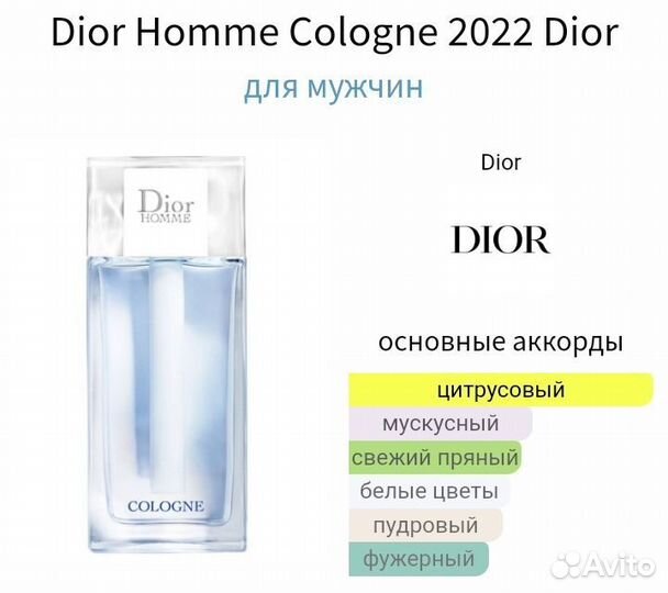 Распив Dior Homme Cologne Оригинал