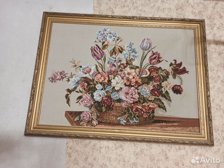 Картина бу гобелен 90е года винтаж ретро