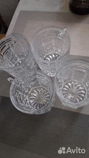 Хрустальные фужеры бокалы СССР, 4 шт