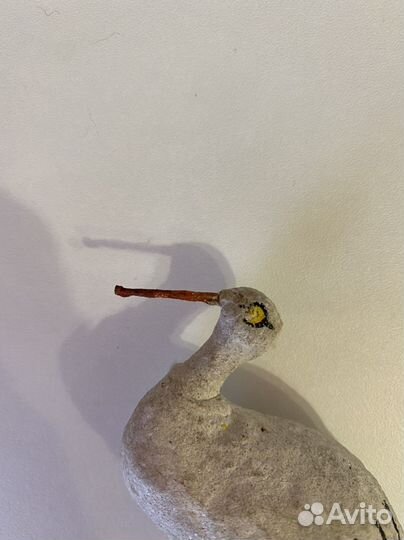 Цапля. Журавль. Аист. Ватная. Папье-Маше. 13 см