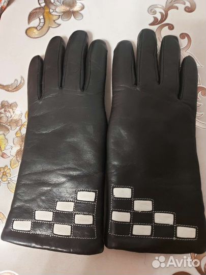 Перчатки женские кожаные новые 7