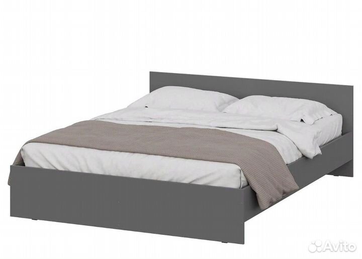 Кровать серая
