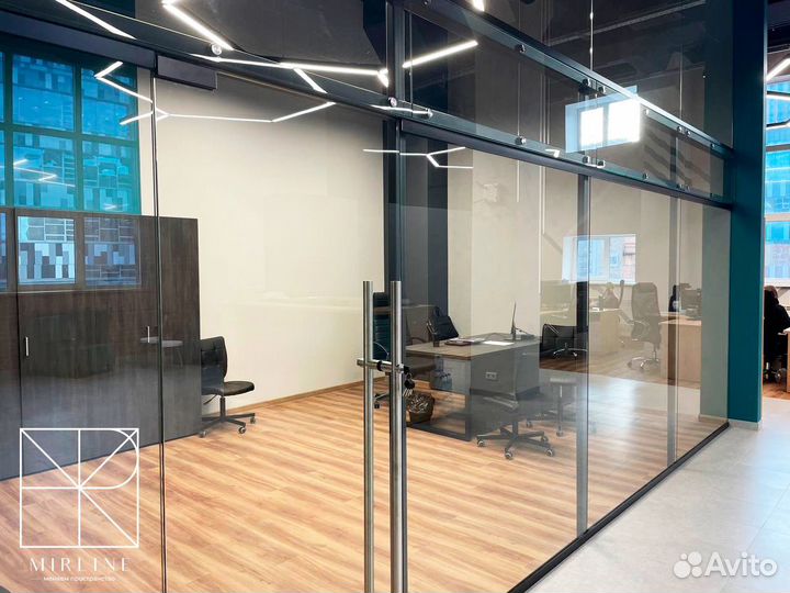 Цельностеклянные перегородки