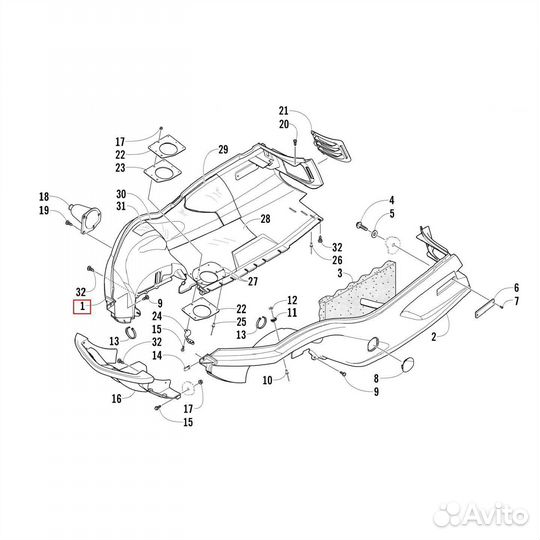 Arctic Cat 3706-028 Поддон правый