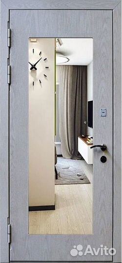 Вторая входная стальная дверь Броня Х5 с зеркалом