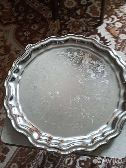 Большой поднос Кольчугино мельхиор СССР