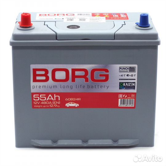 Аккумулятор borg Premium Asia 60B24R 55 Ач п.п
