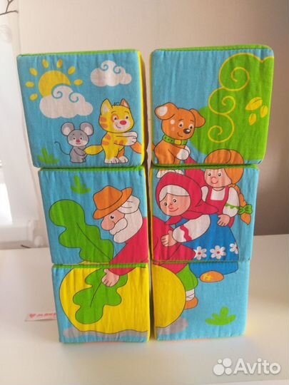 Мягкие кубики со сказками