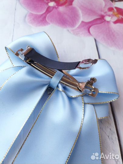 Большой школьный бант на заколке-автомат