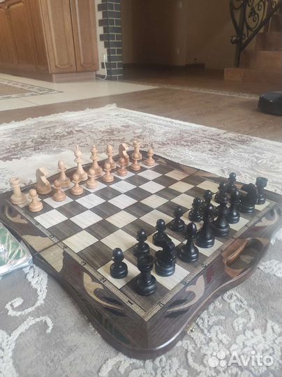 Шахматы нарды шашки 3 в 1 дерево