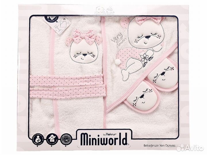 Халат и полотенце набор для новорождённого