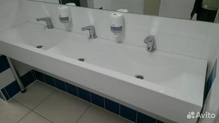 Столешницы раковины в санузлы ТЦ офисы