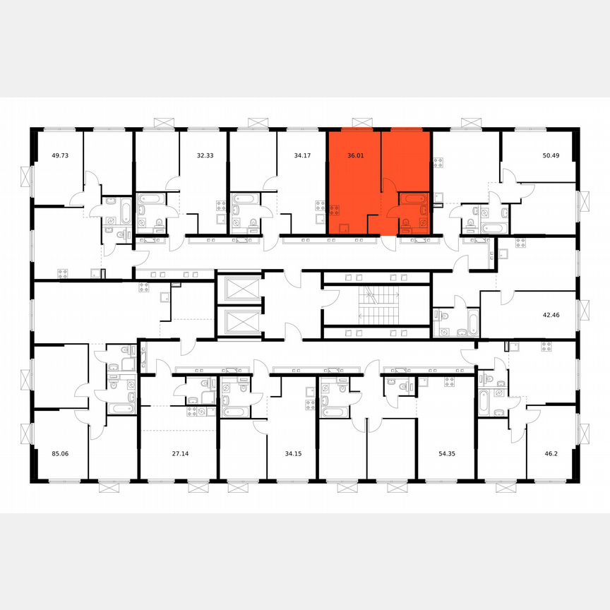 1-к. квартира, 36 м², 11/12 эт.