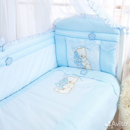 Комплект в кроватку Сабина, голубой
