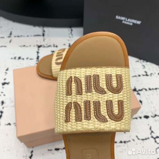 Шлепанцы мюли miu miu 35-42