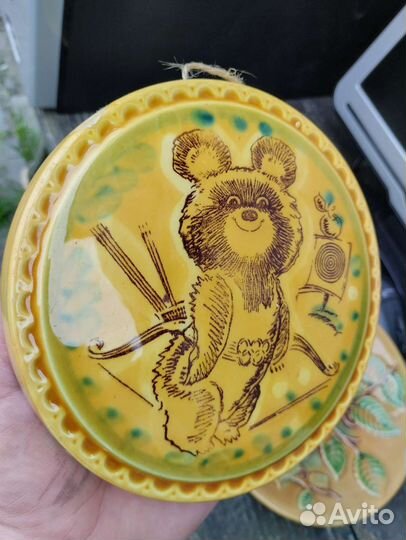 Тарелка настенная СССР олимпийский мишка