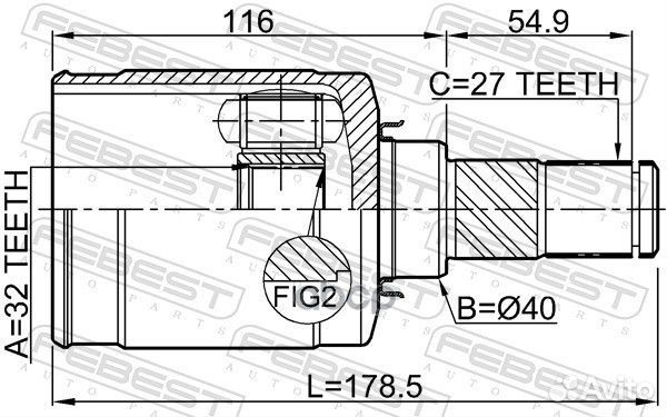 ШРУС внутренний перед лев 0211L33LH Febest