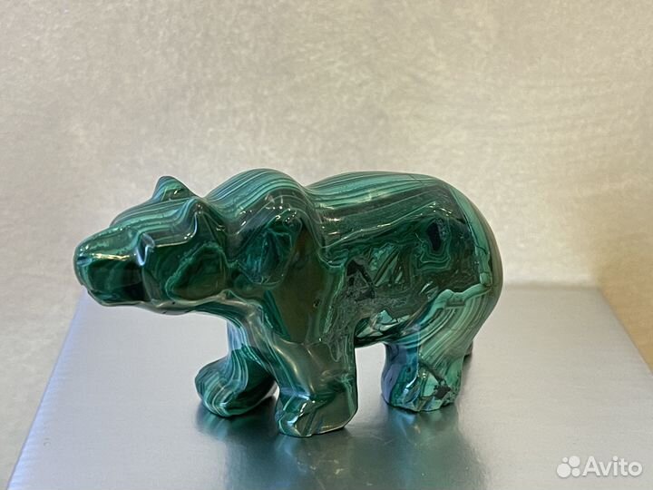 Фигурка медведь из натурального камня