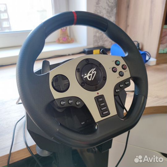 Руль проводной Dexp Wheelman Pro черный для игр