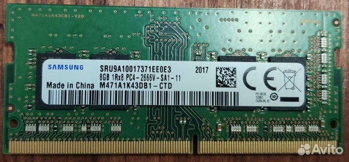 Оперативная память sodimm Samsung 8 гб