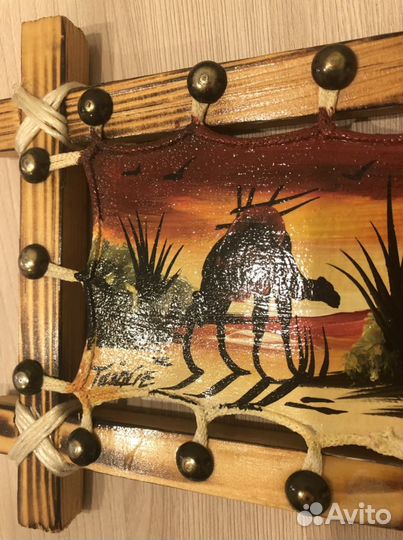 Панно/картина из кожи, верблюд