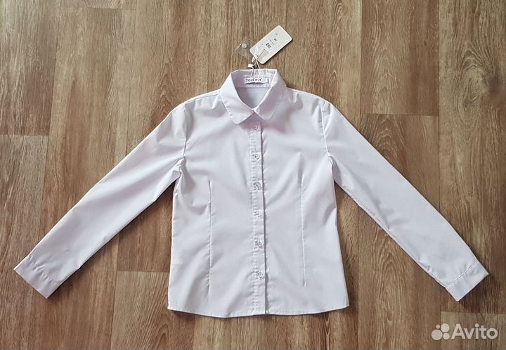 Школьная блузка белая для девочек 128