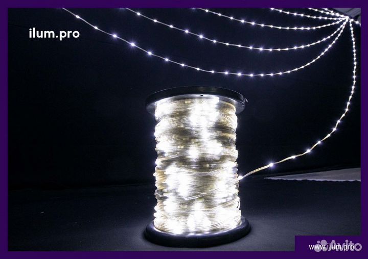 Новогоднее украшение домов гирляндой и неоном