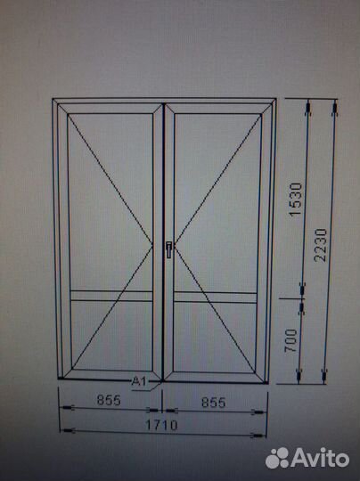 Дверь пвх межкомнатная штульповая 1710*2230
