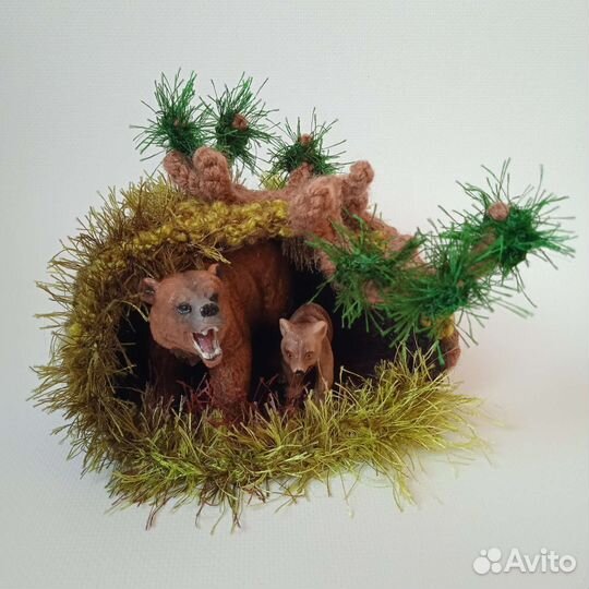 Вязаные игрушки. набор: берлога, норка, пенек