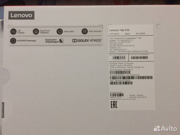 Планшет lenovo tab e10 3gb 32gb