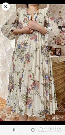 Длинное шифоновое платье