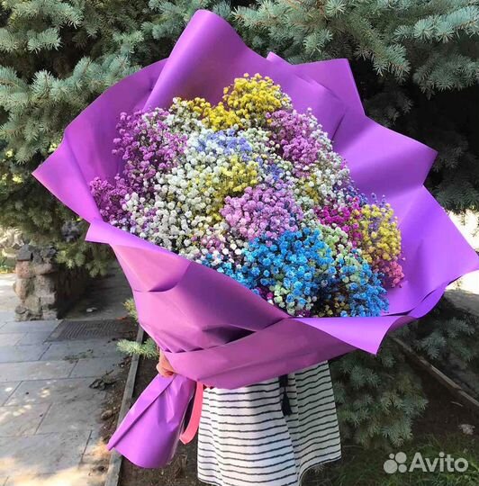 WOW Букеты из Радужной Гипсофилы