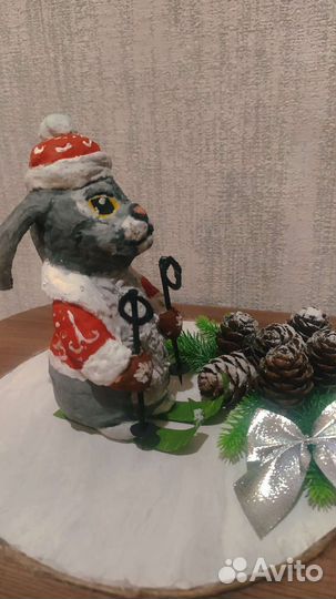 Новогодний кролик из ваты