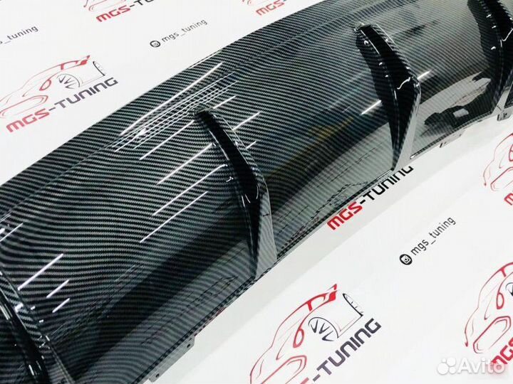 Диффузор с Chrome насадками CLA 45 w117 Под карбон