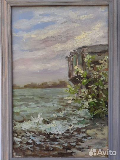 Картина маслом морской пейзаж лодочная станция