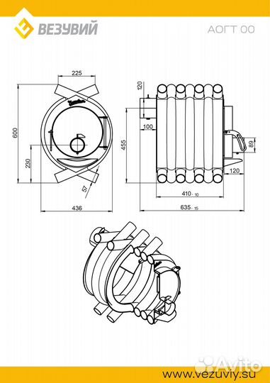 Печь отопительная везувий аогт 00 100 m3