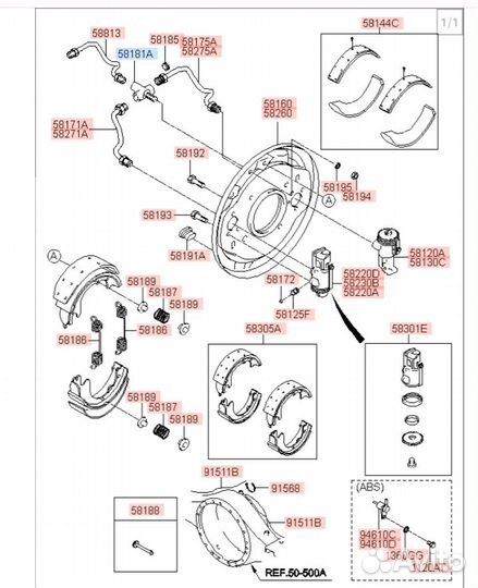 Цилиндр тормозной передний правый HD72/78 аналог