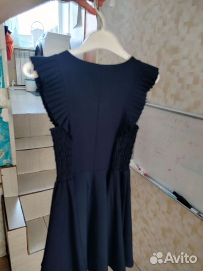 Сарафан школьный синий 140