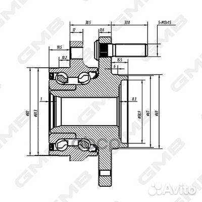 Ступица, передняя GH34880 GMB