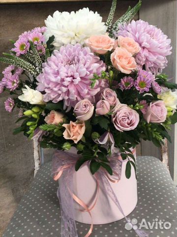 Цветы в шляпной коробке, доставка