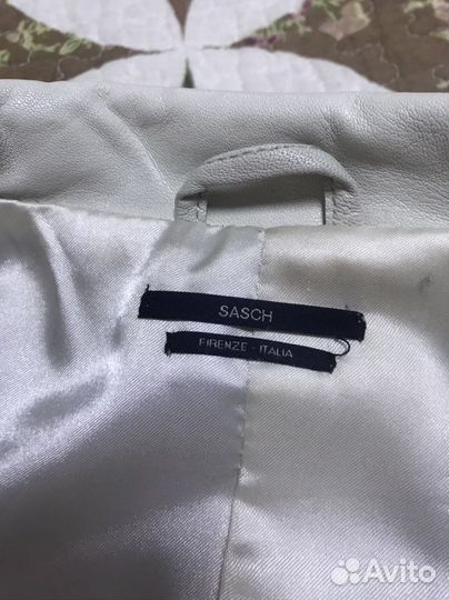 Кожаный пиджак жакет женский Sasch