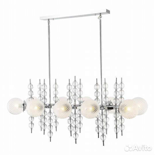 Люстра подвесная металл и стекло в спальню модерн