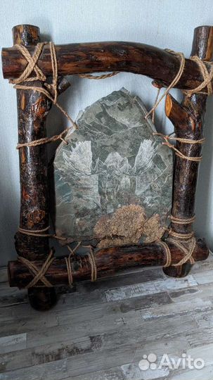 Картина из камня ручной работы изображение лось в