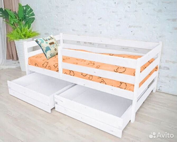 Кроватка берёза софа эко детская с бортиком