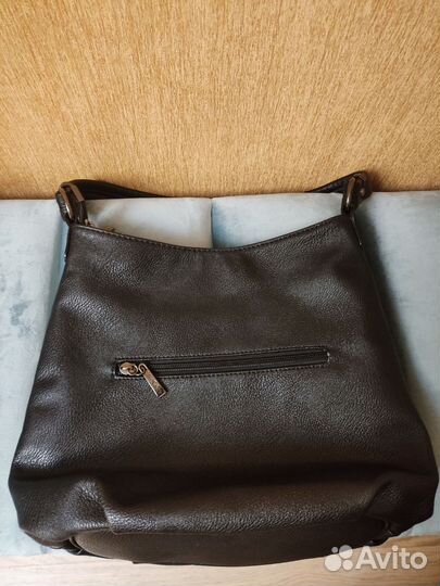 Сумка женская натуральная кожа черная б/у